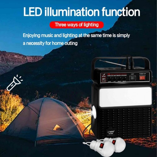 NNS-2730LS FM AM SW şarj edilebilir radyo bluetooth hoparlör USB SD TF Mp3 çalar Solar Aydınlatma Kiti