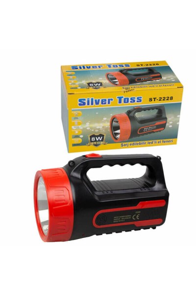 Silver Toss El Feneri Şarjlı Led Projektör Tipi 8W+1Led St-2228 2282
