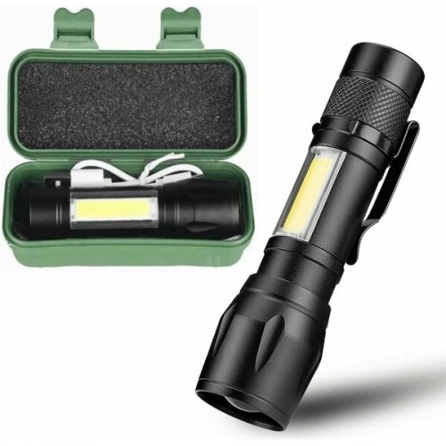 Q-Max Fener Metal Mini Cob El Şarjlı Ledli Kutulu 9161