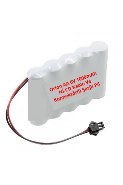 Orion AA 6V 1000mAh Nİ-CD Kablo Ve Konnektörlü Şarjlı Pil