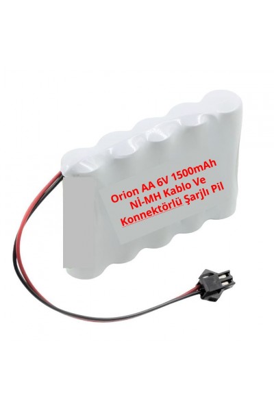 Orion AA 6V 1500mAh Nİ-MH Kablo Ve Konnektörlü Şarjlı Pil