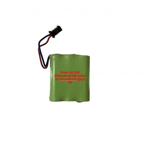 Orion AA 3.6V 2700mAh Nİ-MH Kablo Ve Konnektörlü Şarjlı Pil