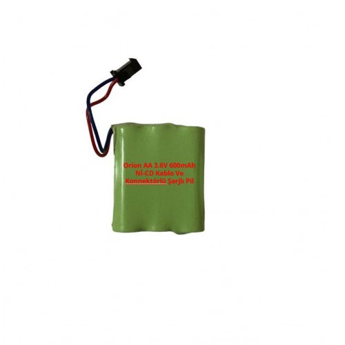 Orion AA 3.6V 600mAh Nİ-CD Kablo Ve Konnektörlü Şarjlı Pil