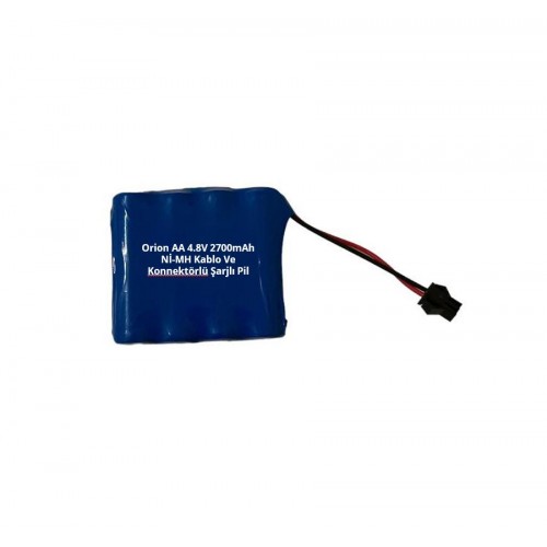 Orion AA 4.8V 2700mAh Nİ-MH Kablo Ve Konnektörlü Şarjlı Pil