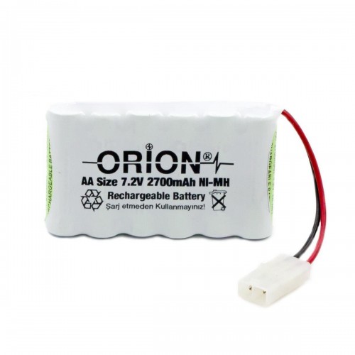 Orion AA 7.2V 2700mAh Nİ-MH Tamiya Soketli Şarjlı Oyuncak Pili