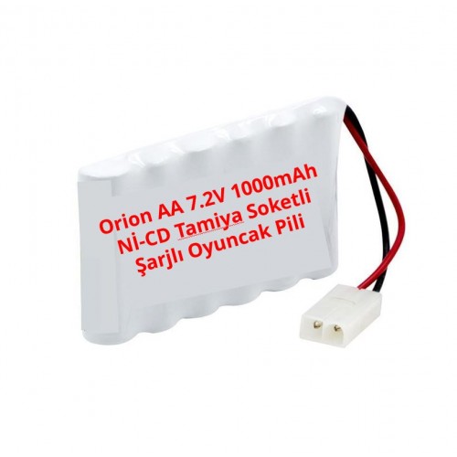 Orion AA 7.2V 1000mAh Nİ-CD Tamiya Soketli Şarjlı Oyuncak Pili