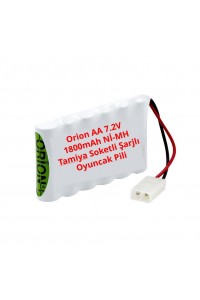Orion AA 7.2V 1800mAh Nİ-MH Tamiya Soketli Şarjlı Oyuncak Pili