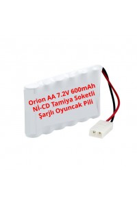 Orion AA 7.2V 600mAh Nİ-CD Tamiya Soketli Şarjlı Oyuncak Pili