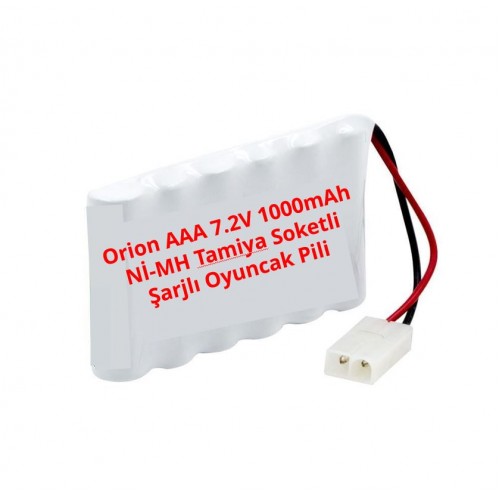 Orion AAA 7.2V 1000mAh Nİ-MH Tamiya Soketli Şarjlı Oyuncak Pili