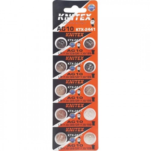 KNİTEX AG10 LR54 189A LR1130 1.5V Alkalin Pil 10'lu Paket