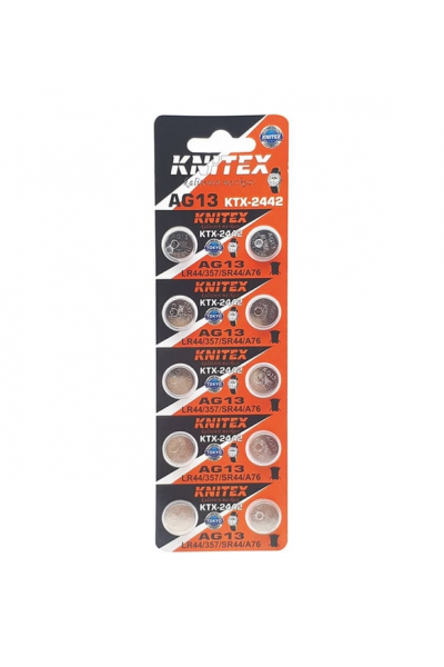 KNİTEX AG13 LR44 A76 LR1154 1.5V Alkalin Pil 10'lu Paket