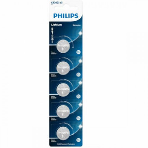 PHİLİPS CR2025 3V Lityum Pil 5'li Paket