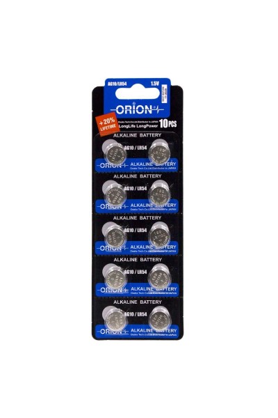 Orion AG10 LR54 189A LR1130 1.5V Alkalin Pil 10'lu Paket