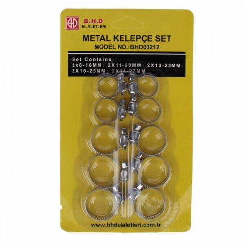 BHD 212 METAL AYARLI KELEPÇE SETİ 10 LU