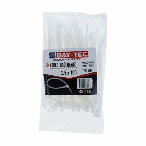 Baytec Cırt Kelepçe Beyaz 100 Lü 2.5X100 MK1782 0466