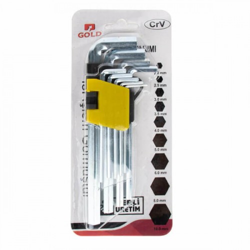 Gold Alyan Seti Uzun 9 Parça Kartelalı 150mm 1281 1113