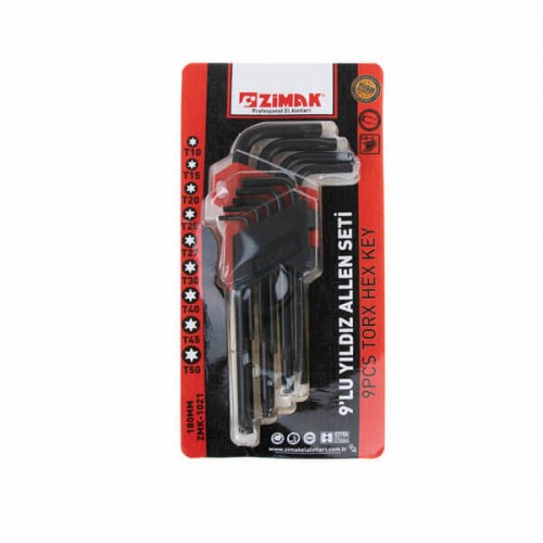 Zimak Alyan Seti Yıldız 9 Parça Kartelalı 180mm Uzun ZMK-1021 ZMK-1023 1211 1235