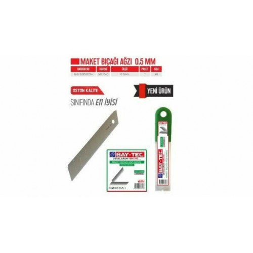 Baytec Maket Bıçağı Yedeği Büyük 0.5mmX18mm 10 ADET MK1560 7276