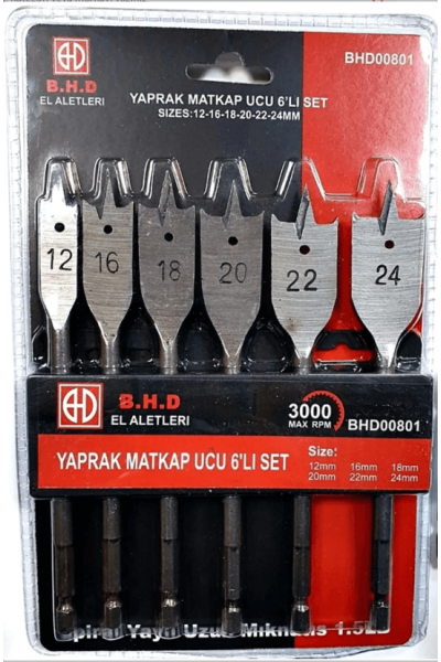 BHD 801 YAPRAK MATKAP UÇ SETİ 6 PCS