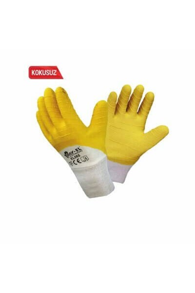 Bayel İş Eldiveni Bez Yarı Kaplama Sarı Dalgalı 3/4 No.10 EL260 3629