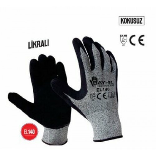 Bayel İş Eldiveni Camcı Gri-Siyah Likralı No.10 EL340 2967