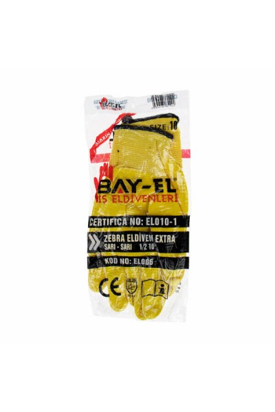Bayel İş Eldiveni Extra Zebra Sarı-Sarı 1/2 No.10 EL006 1142