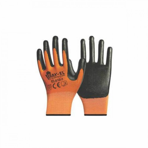 Bayel İş Eldiveni Zebra Turuncu-Siyah No.9 EL090 4848