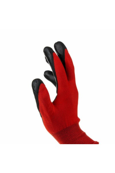 By Eli İş Eldiveni Kırmızı-Siyah Poşetli Tekli No.10 NS-102 EL-2022 3130