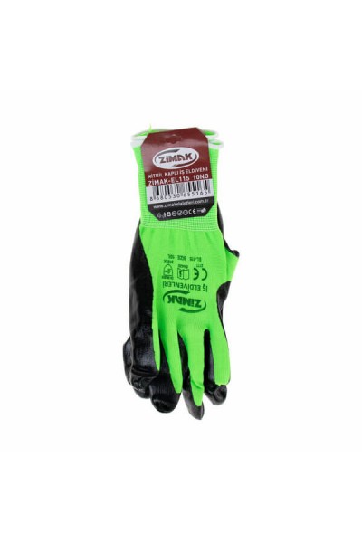 Zimak İş Eldiveni Klasik Yeşil-Siyah EL-115 5165