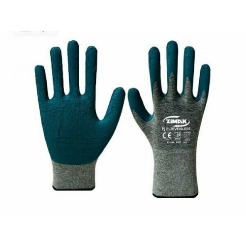 Zimak İş Eldiveni Lateks Camcı Likralı Melanj EL-124 5257 8790