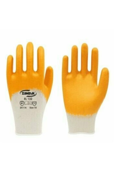 Zimak İş Eldiveni Nitril Sarı Beyaz No10 XL EL-132 5332