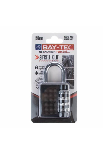 Baytec Asma Kilit Siyah Vakumlu Şifreli No.50mm MK2377 2286
