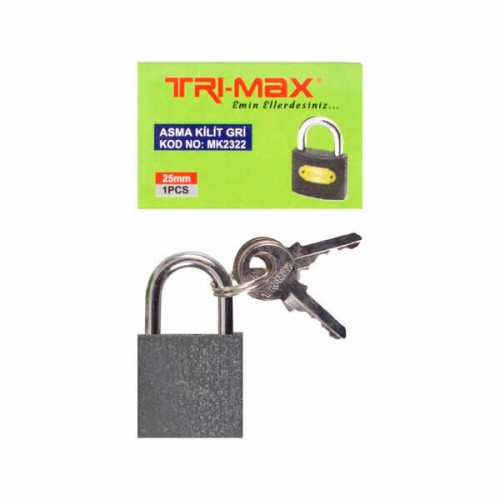 Baytec Trimax Asma Kilit Gri No.25mm MK2322 4633