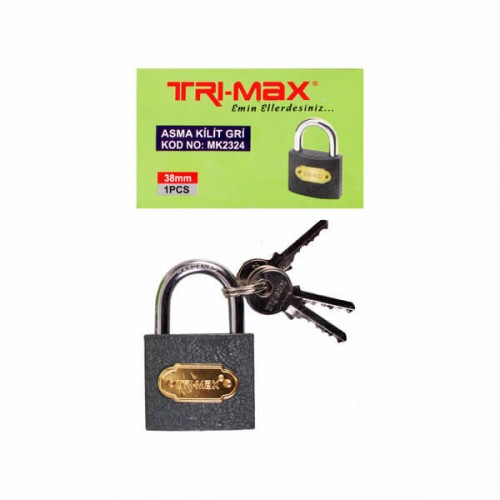 Baytec Trimax Asma Kilit Gri No.38mm MK2324 4107