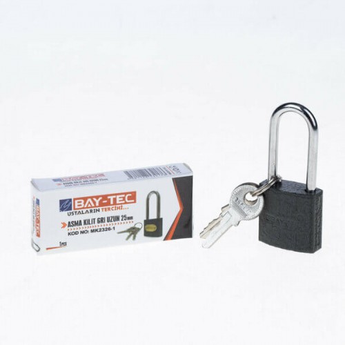 Baytec Trimax Asma Kilit Gri Uzun 25mm MK2326-1 4176