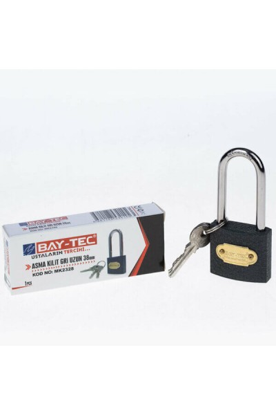 Baytec Trimax Asma Kilit Gri Uzun No.38mm MK2328 4145