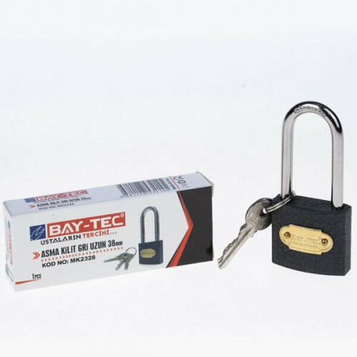 Baytec Trimax Asma Kilit Gri Uzun No.38mm MK2328 4145