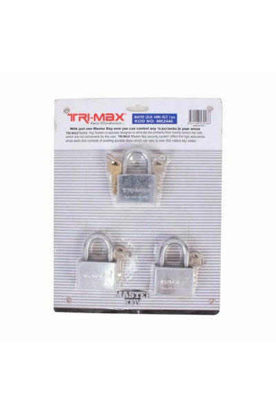 Trimax Asma Kilit No.55mm Vakumlu 3 Lü Master Çelik MK2440 2486