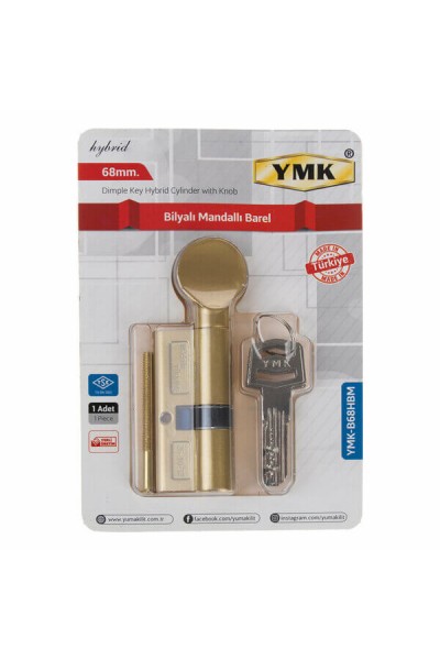 Ymk Kilit Bilyalı Barel Mandallı Sarı 68mm (Bilister Ambalaj) YMK-B68HBM 2494 1461