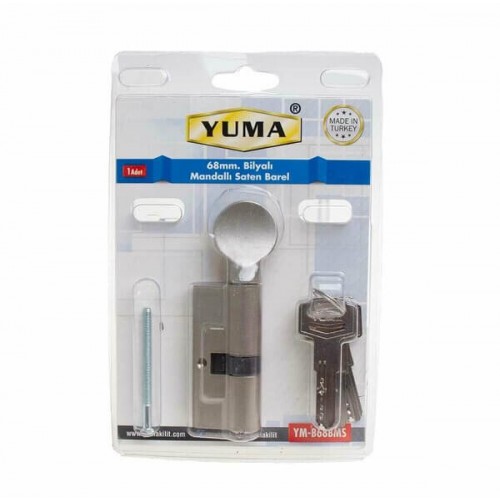 Yuma Kilit Bilyalı Barel Mandallı Saten 68mm ( Bilister Ambalaj ) YM-B68BMS 0940
