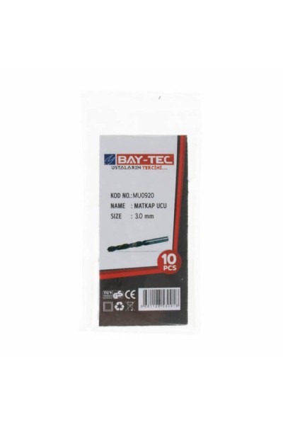 Baytec Matkap Ucu HSS 3mm Siyah-Beyaz MK2753 MU0920 0918-1 ADET