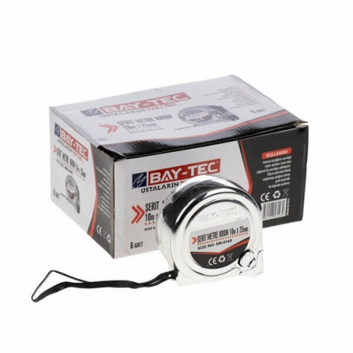 Baytec Metre Şerit Krom 10mtX25mm MK4149 1939