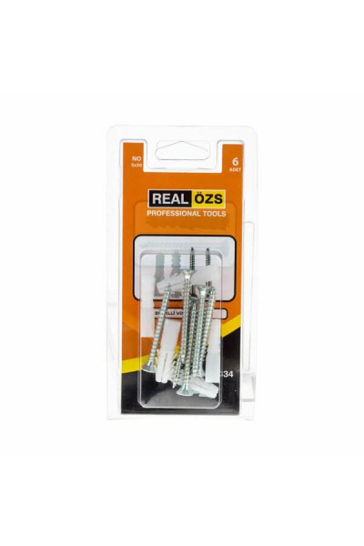 Real Özs H.S. Vidalı Dubel No.8 5X50 6'lı ÖZS-1434 5852