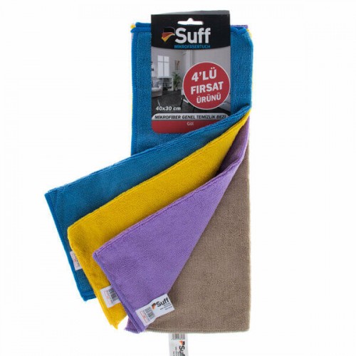 Suff Genel Temizlik Bezi Mikrofiber Gül Bez 4Lü 40x30 A02-4030-250 1653