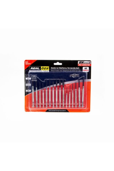 Real Özs Tornavida Seti Telefoncu ve Saatçi 16 Parça ÖZS-10477 3655 3026