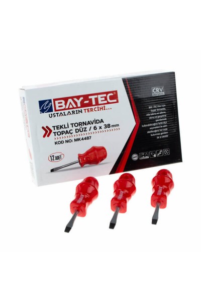 Baytec Tornavida Topaç 6x38mm Düz MK4487 9058-1 ADET