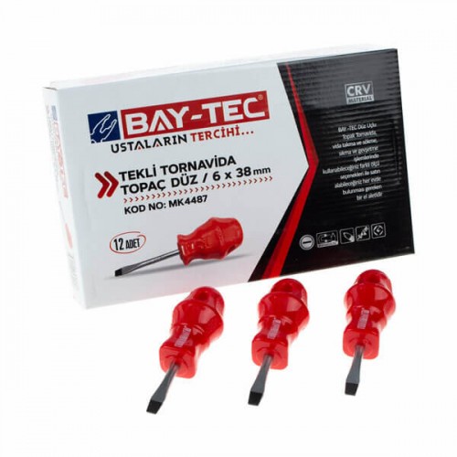 Baytec Tornavida Topaç 6x38mm Düz MK4487 9058-1 ADET