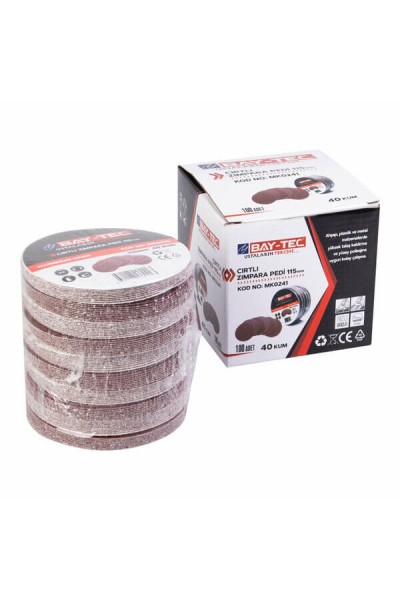 Baytec Zımpara Pedi Cırtlı 115mm 40Kum MK0241 6941-10 ADET