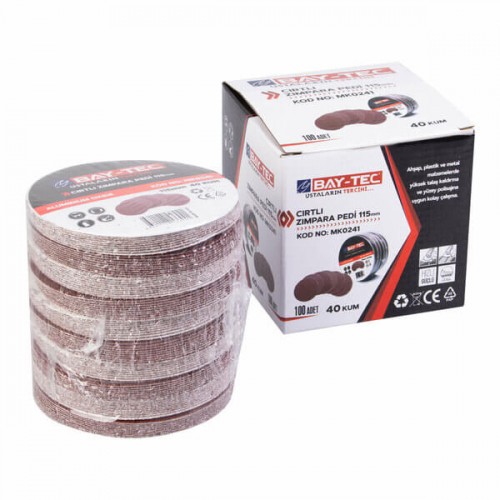 Baytec Zımpara Pedi Cırtlı 115mm 40Kum MK0241 6941-10 ADET