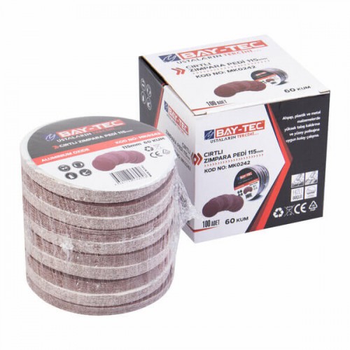 Baytec Zımpara Pedi Cırtlı 115mm 60Kum MK0242 6958-1 ADET